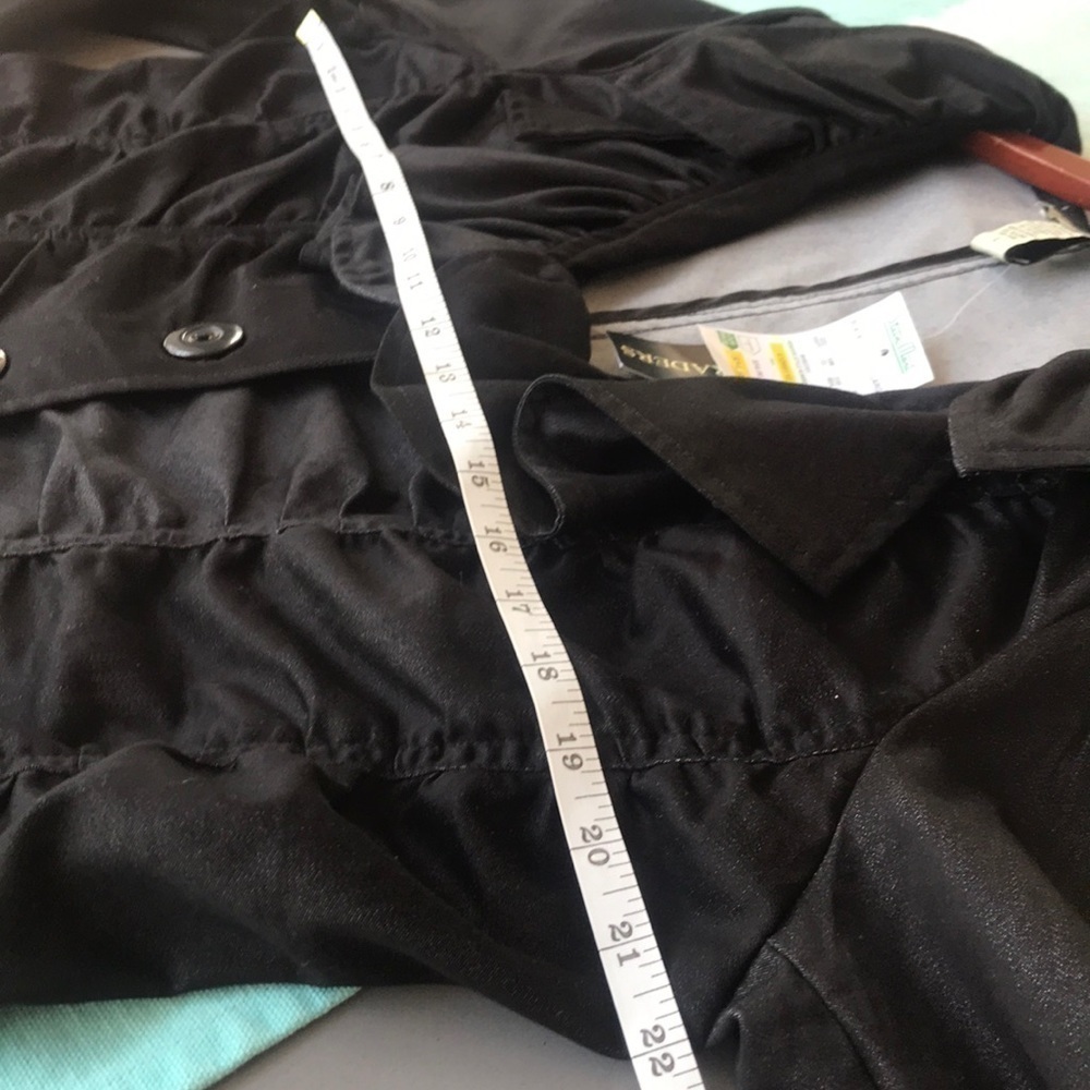Bamboo Traders Black Ruffle Ruched Blazer Jacket Large NWT - Picture 5 of 6